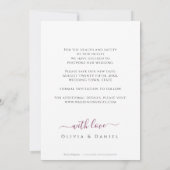 Pflaumenstauscher Wasserfarbe Geometrische Änderun Einladung (Rückseite)