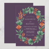 Pflaumenstille Erntehochzeit Einladung (Vorne/Hinten)