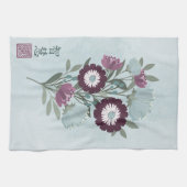 Pflaumensträucher aus asiatischem Blumenstrauß Geschirrtuch (Horizontal)