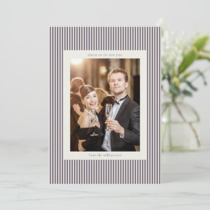 Pflaumenstreifen Elegantes Neujahrsfoto Gruß Feiertagskarte