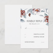 Pflaumenviolette Blumen Wasserfarbenprägung RSVP-K RSVP Karte (Vorne/Hinten)