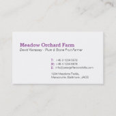 PflaumenVisitenkarten für Bauer/Züchter Visitenkarte (Vorderseite)