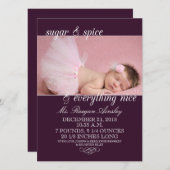 Pflaumenzucker und GewürzGirl-Foto Geburtshinweise Ankündigung (Vorne/Hinten)