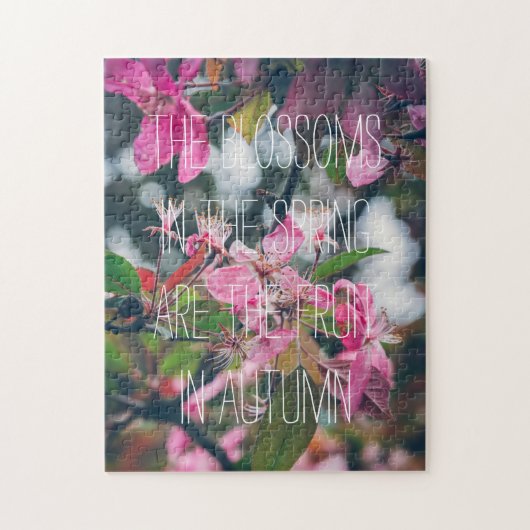 Pflaumenzweig mit rosa Blume Puzzle (Vertikal)