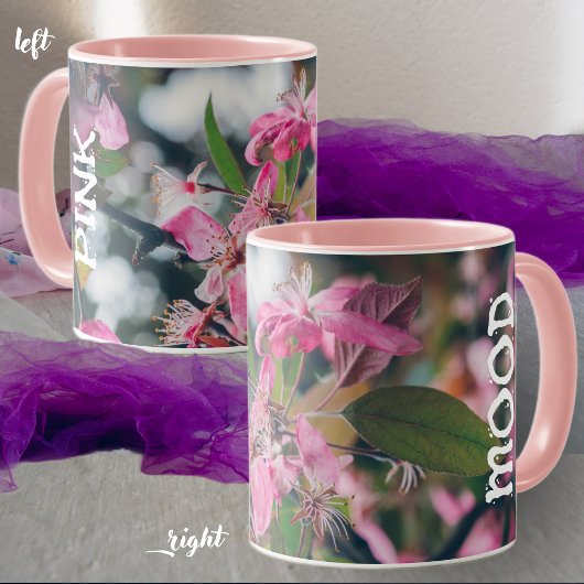 Pflaumenzweig mit rosa Blume Tasse