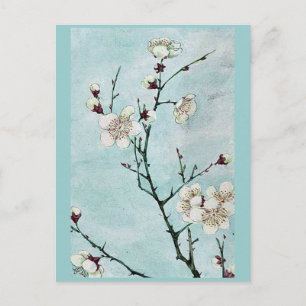 Pflaumenzweige mit Blüten Ukiyo-e. Postkarte