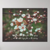 Pflaumenzweige mit weißen Blume Poster (Vorne)