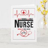 Pflege Abschied oder gute Bye Rot und Weiß Karte (Gelbe Blume)