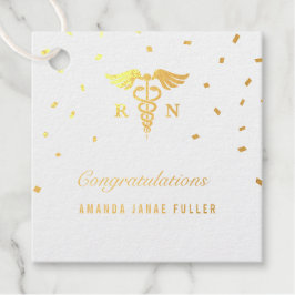 Pflege Abschluss Gold Foil Geschenkanhänger