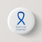 Pflege Blue Awareness Ribbon Custom Button (Vorderseite)