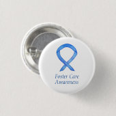 Pflege Blue Awareness Ribbon Custom Button (Vorne & Hinten)