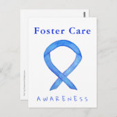 Pflege Blue Awareness Ribbon Custom Postcards Postkarte (Vorne/Hinten)