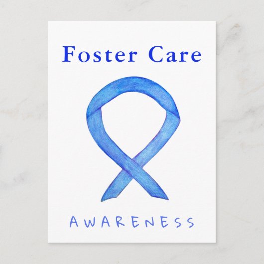 Pflege Blue Awareness Ribbon Custom Postcards Postkarte (Vorderseite)