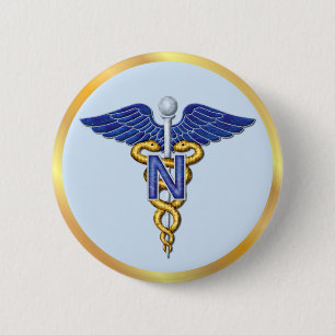 Pflege Caduceus Button