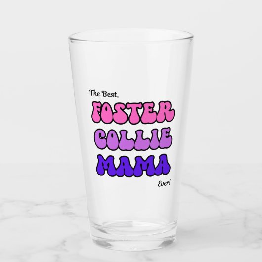 Pflege-Collie-Mama-Tasse Glas (Vorderseite)