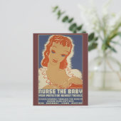 Pflege das Baby WPA Poster Postkarte (Stehend Vorderseite)