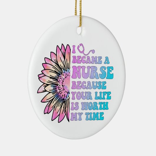 Pflege dein Leben ist meine Zeit wert Keramik Ornament (Rechts)