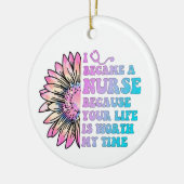 Pflege dein Leben ist meine Zeit wert Keramik Ornament (Links)