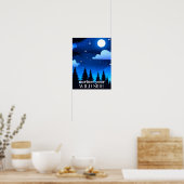 Pflege deine wilde Seite - Mond. Stars und Pinienb Poster (Küche)