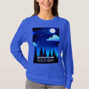 Pflege deine wilde Seite - Mond. Stars und Pinienb T-Shirt