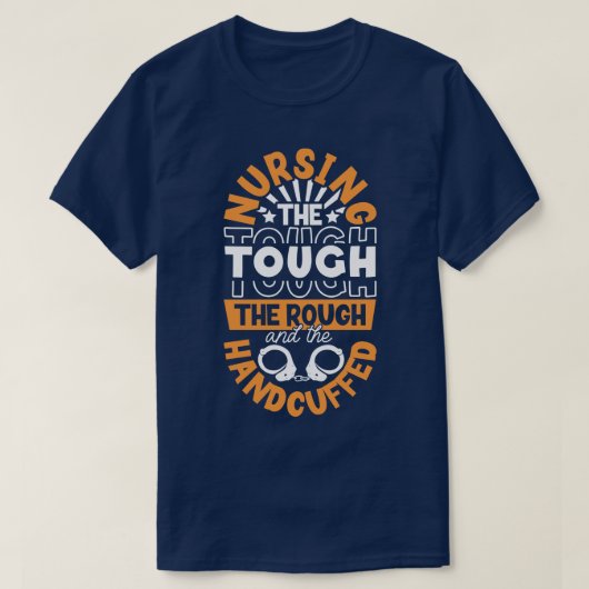 Pflege der Strafschwester in Handschellen T-Shirt (Design vorne)