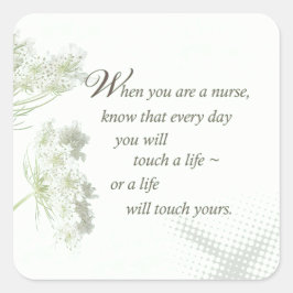 Pflege der Touch ein Leben mit wilden Blume Quadratischer Aufkleber