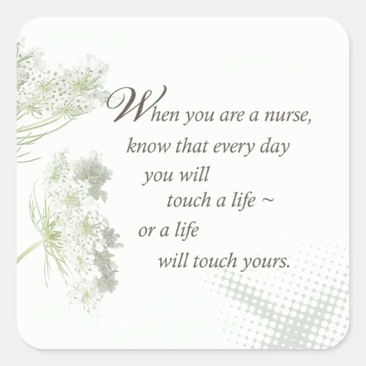 Pflege der Touch ein Leben mit wilden Blume Quadratischer Aufkleber (Vorderseite)