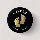 Pflege des Gender Golden Footprint Baby Shower Button (Vorderseite)