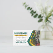 Pflege des grünen und gelben Landschaftsbildes des Visitenkarte (Stehend Vorderseite)