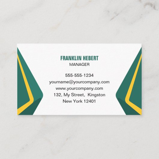 Pflege des grünen und gelben Landschaftsbildes des Visitenkarte (Rückseite)