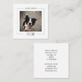 Pflege des Hundes im Gesicht Quadratische Visitenkarte (Vorne/Hinten)