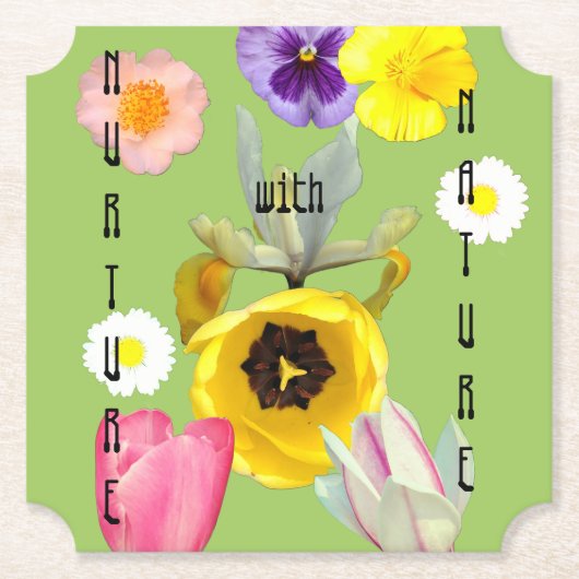 Pflege die schöne Natur Blumen Untersetzer (Vorderseite)