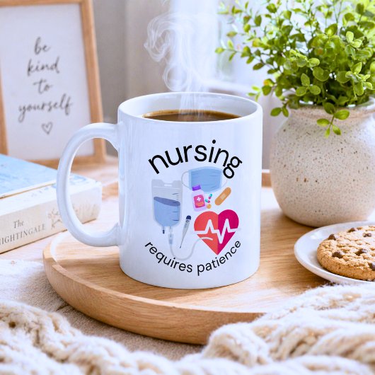 Pflege erfordert Geduld Kaffeetasse