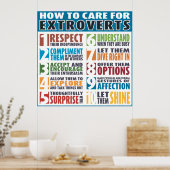 Pflege für Extroverten (fett) Poster (Küche)