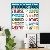 Pflege für Extroverten (fett) Poster (Heimbüro)