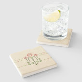 Pflege"Glasgow Rose " Helens Steinuntersetzer (Seitenansicht)