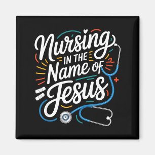 Pflege im Namen Jesu christliche Krankenschwester Magnet