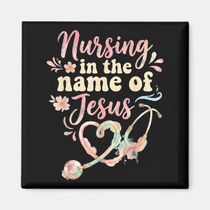 Pflege im Namen Jesu christliche Krankenschwester Magnet