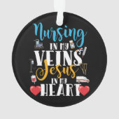 Pflege in meinen Venen Christliche RN-Krankenverso Ornament (Rückseite)