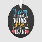 Pflege in meinen Venen Christliche RN-Krankenverso Ornament (Vorderseite)