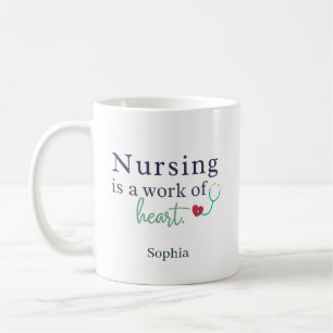 Pflege ist eine Herzensarbeit - Personalisierter N Kaffeetasse