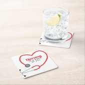 Pflege ist Kunst Rechteckiger Pappuntersetzer (Vor Ort)