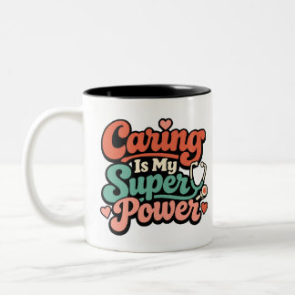 Pflege ist meine Superkraft Krankenschwester Zweifarbige Tasse