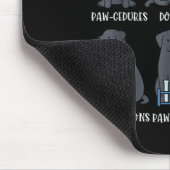 Pflege Labore Schwarzer Hund Paw-Cedures Halloween Mousepad (Ecke)