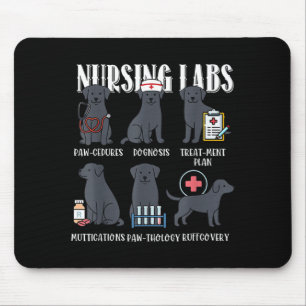 Pflege Labore Schwarzer Hund Paw-Cedures Halloween Mousepad