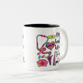 Pflege mein Herz gehört meinen Patienten Zweifarbige Tasse (VorderseiteRechts)