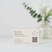 Pflege-QR-Code Visitenkarte (Stehend Vorderseite)