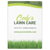 Pflege und Pflege der Rasenflächen Klemmbrett (Rückseite)