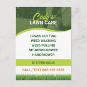 Pflege und Pflege der Rasenflächen Postkarte (Vorderseite)