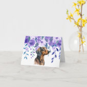 Pflege und Sorge Dackel Grußkarte Karte (Gelbe Blume)